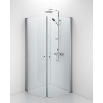 Ifö Duschhörna Bockade Dörrar Med Knoppar  650x2000mm, Aluminiumprofiler, Klarglas