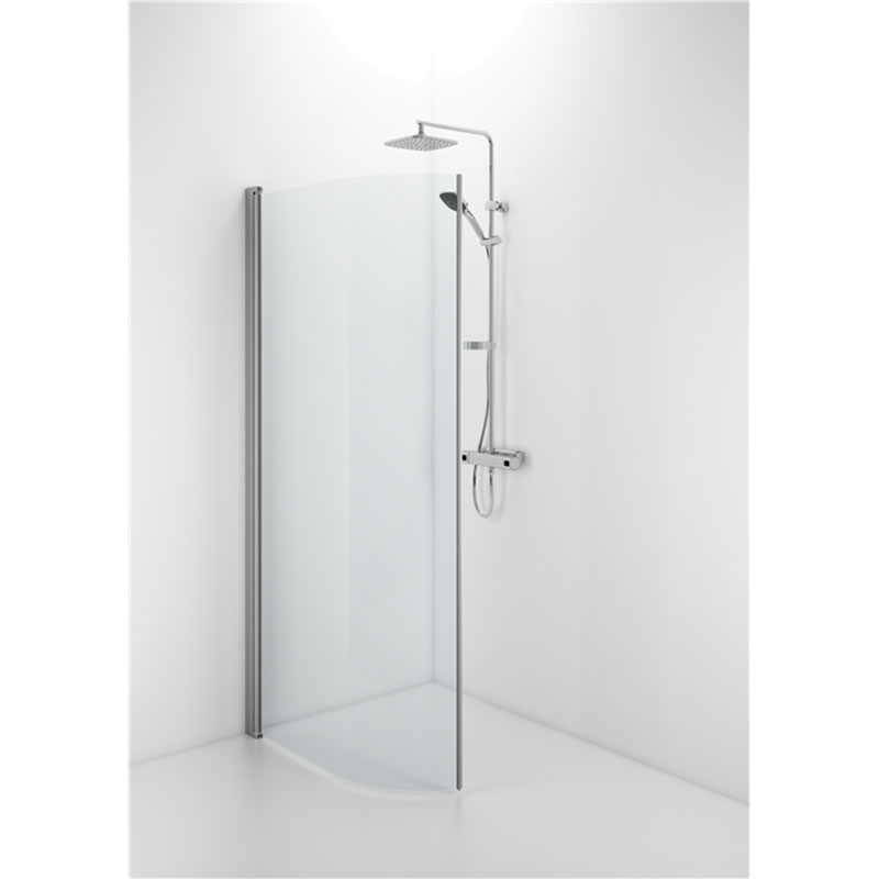 Ifö Duschdörr Space Sbnk  2000x800mm, Borstad Aluminium, Klarglas