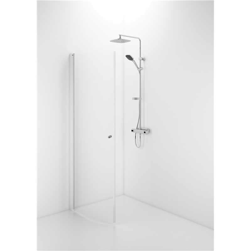 Ifö Dusckdörr Space Knopp Sbvk  2000x900mm, Vit Profil, Klarglas