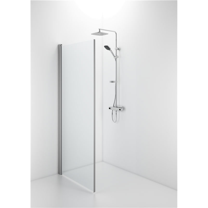 Ifö Duschdörr Space Spnk  2000x700mm, Borstad Aluminium, Klarglas