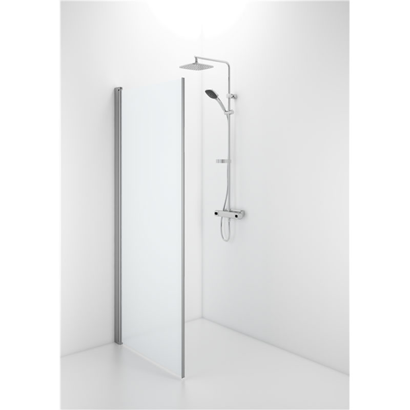 Ifö Duschdörr Space Spnf  2000x900mm, Borstad Aluminium, Frostat Glas