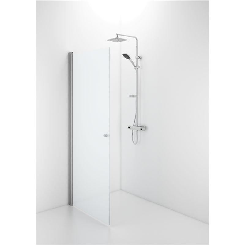 Ifö Duschdörr Space Knopp Spnf  2000x900mm, Borstad Aluminium, Frostat Glas