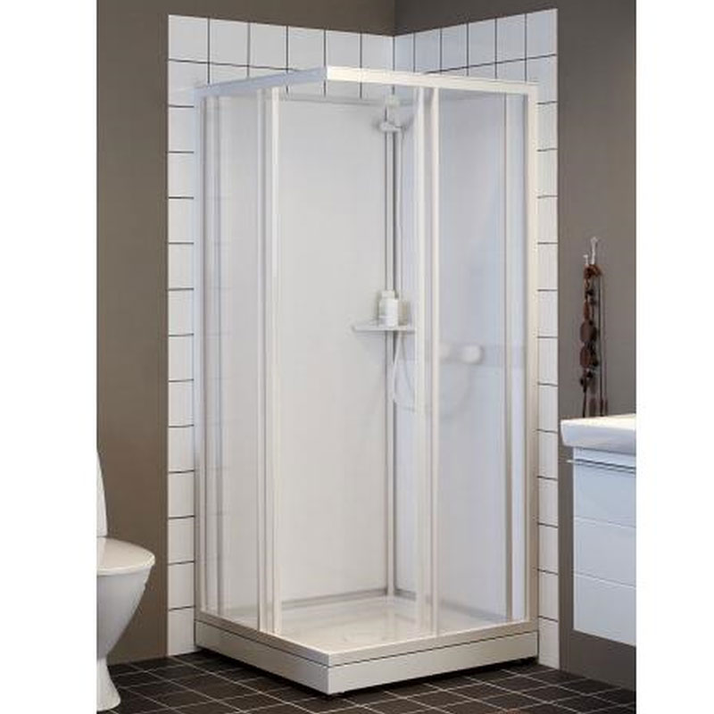 Ifö Kabin Överdel Next Nkh-l 88  800x800x1715 Mm, Vit Profil Mönstrad Styrén