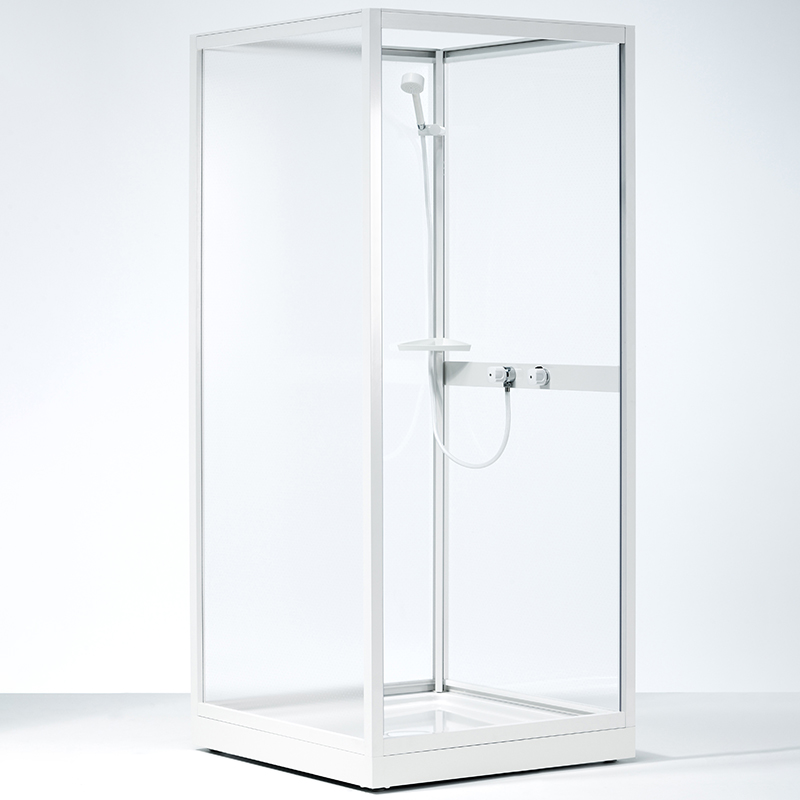 Ifö Kabin Överdel Next Nk 88  800x800x1860 Mm, Vit Profil Mönstrad Styrén