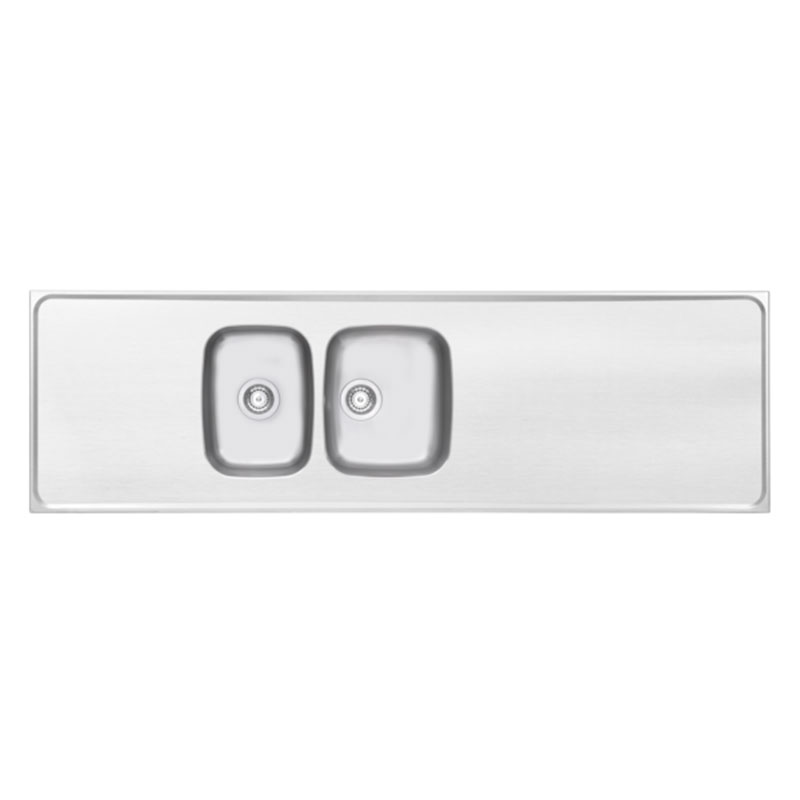 Contura Steel Diskbänk H 2000 Contura Rostfritt Stål, 2000x635x40 Mm, Passar 80 Cm Skåp
