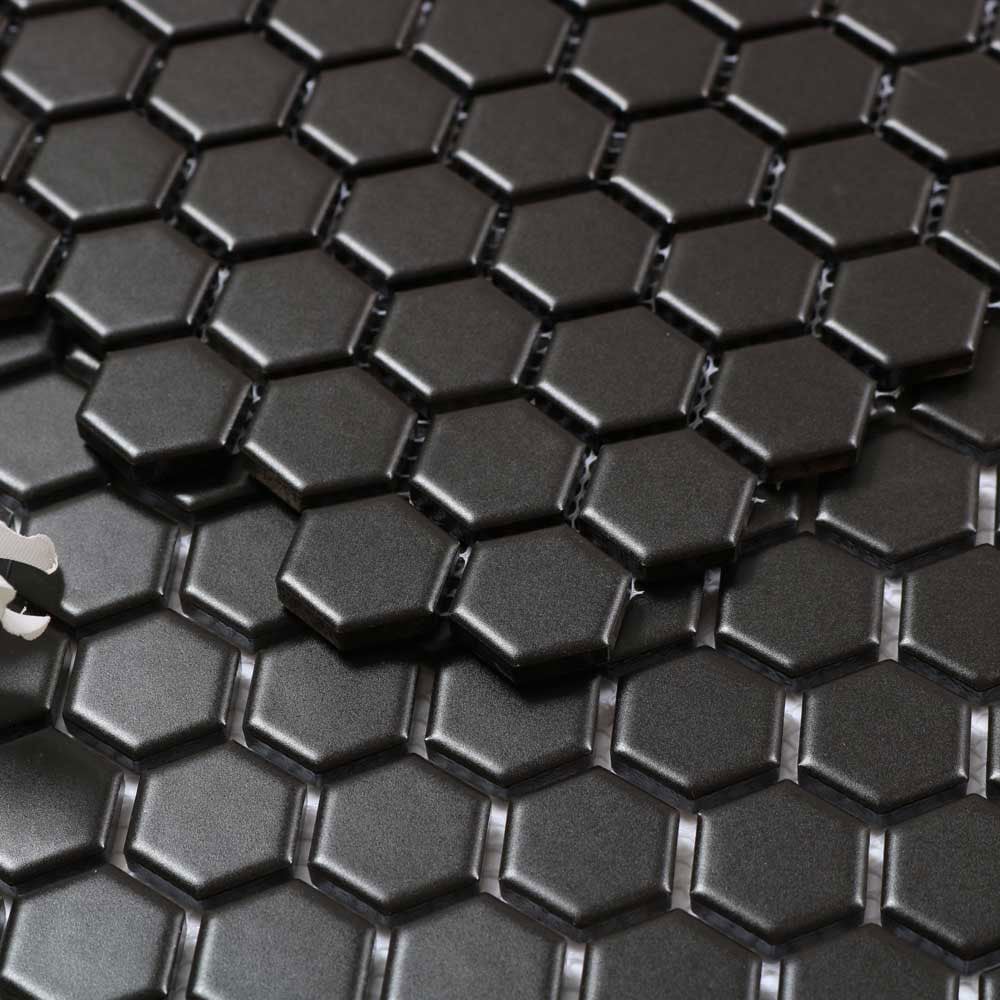 PROVBIT MOSAIK HEXAGON BLACK NORDIC KAKEL