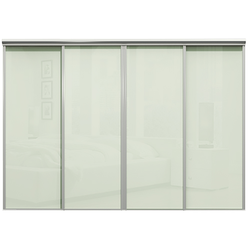 Wiksbo Skjutdörr Opalvit Glasdörr Mix 3250 Mm, 4 Dörrar