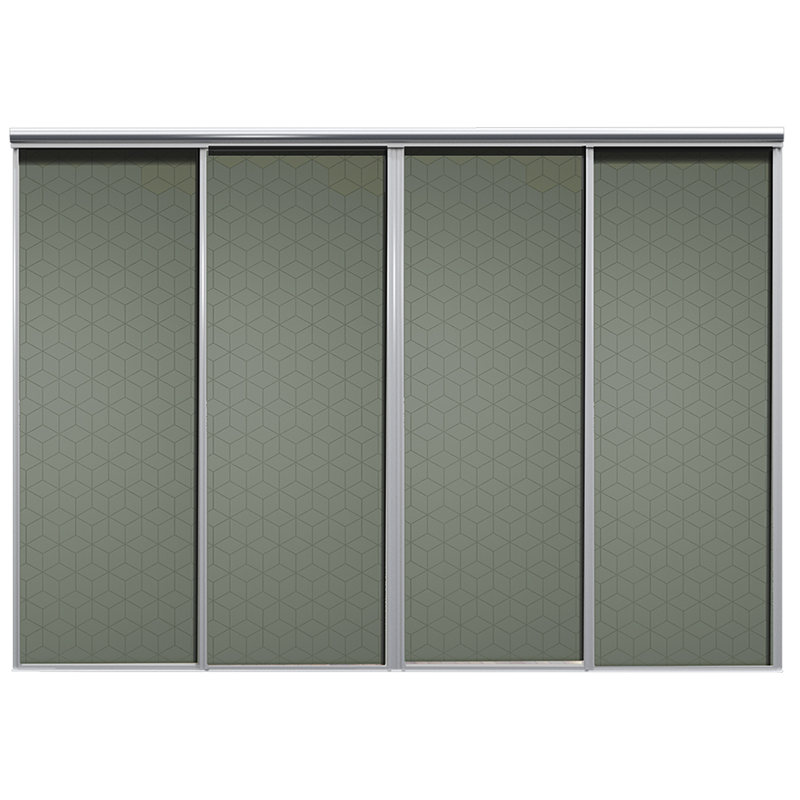 Wiksbo Skjutdörr Mossgrön Cube Mix 2800 Mm, 4 Dörrar