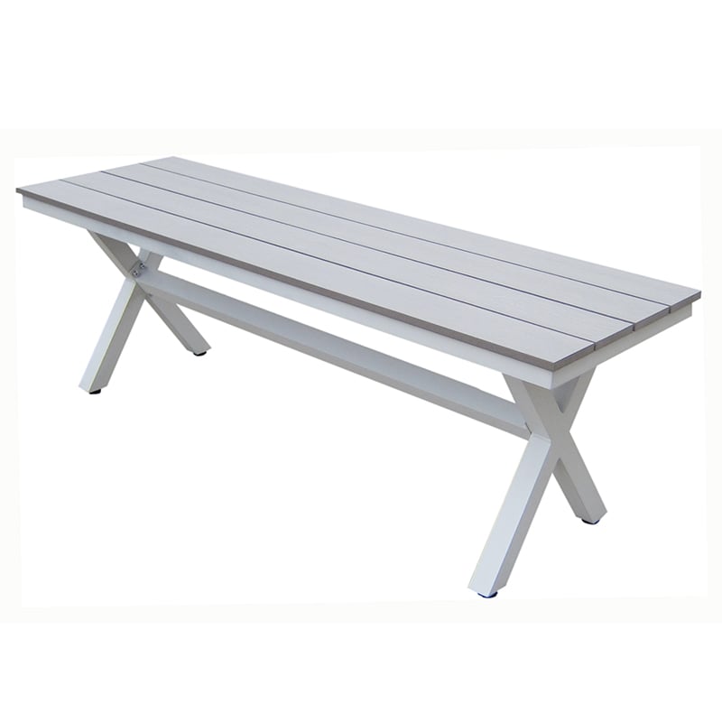 Wiksbo Bänk  2st Grå Polywood, Aluminium Ben
