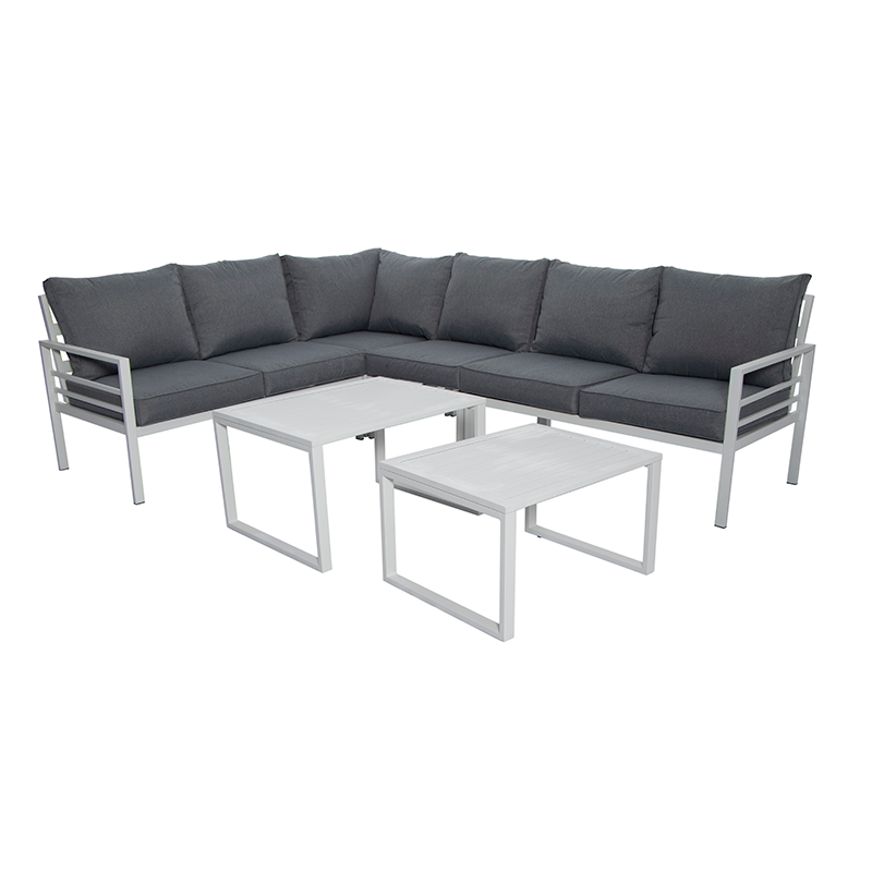 Wiksbo Loungeset Segerstad  Pulverlackerad Aluminiumram, Ljusgrå Polyester