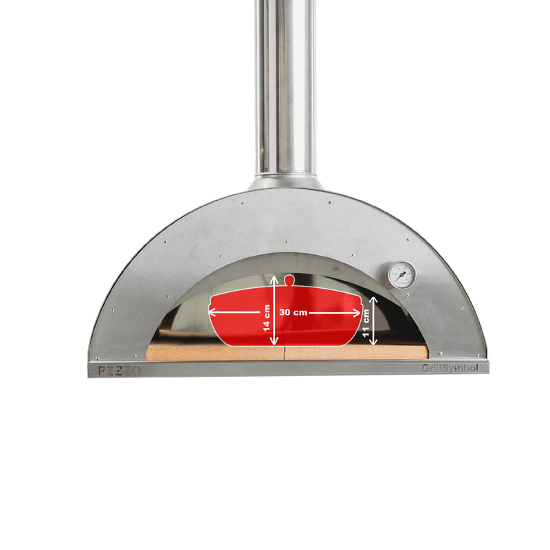 Grillsymbol Pizzaugn Med Bord Grillsymbol 100 Cm, Inox