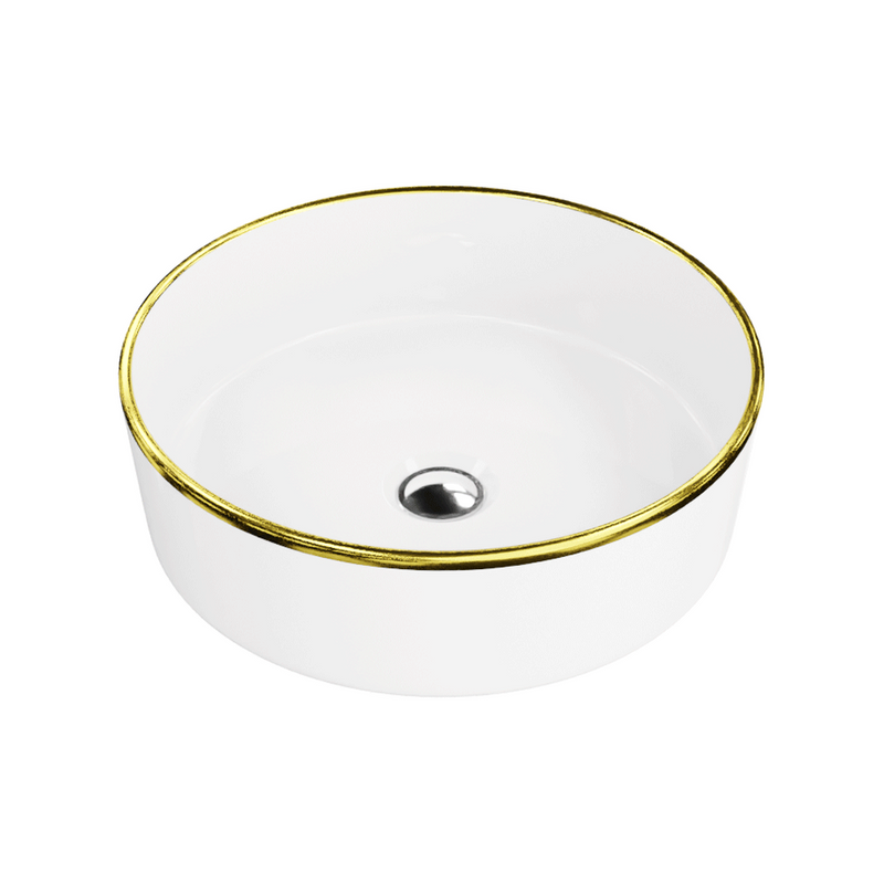 Lavita Tvättställ Merida Lavita 60 Cm, Vit Med Guld Linje