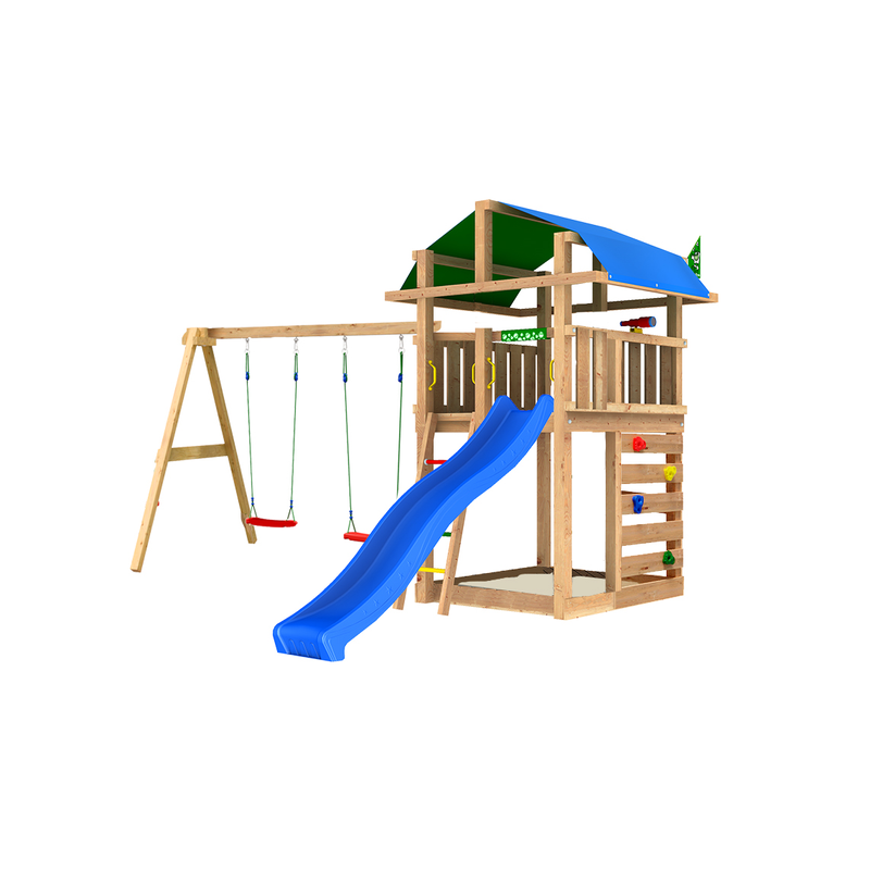 Jungle Gym Lektorn Fort  Gungmodul Och Blå Rutschkana