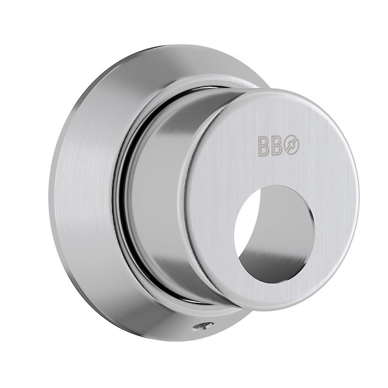 Beslagsboden Cylinderskylt Runt Hål 55 Mm  Borstad Krom