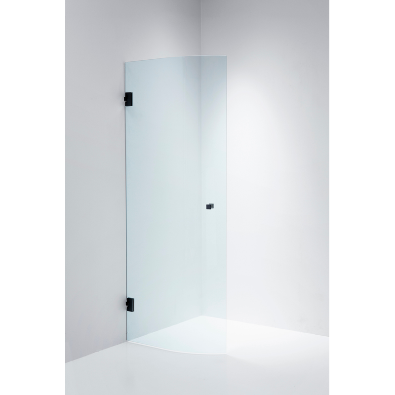 Duschbyggarna Duschdörr Halv Corny Design  Vänsterhängd, 760 Mm, Svart Matt