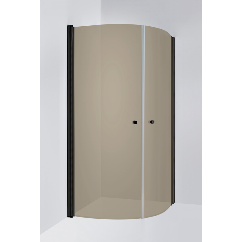 Duschbyggarna Duschdörrar Corny De Luxe  900x900 Mm, Svart Matt, Bruntonat