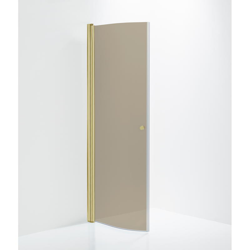 Duschbyggarna Duschdörr Halv Corny De Luxe  740 Mm, Guldoptik, Bruntonat