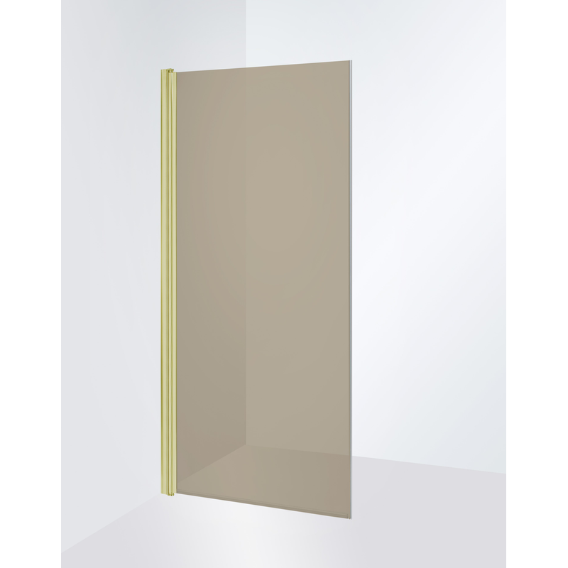 Duschbyggarna Duschdörr Wing Rak  Vänsterhängd, Guldoptik, Bruntonat, 900 Mm