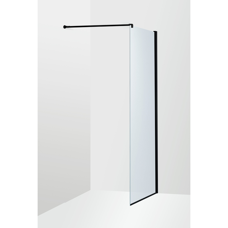 Duschbyggarna Duschvägg Solo Skärmvägg  900x2000 Mm, Isglas, Svart Matt