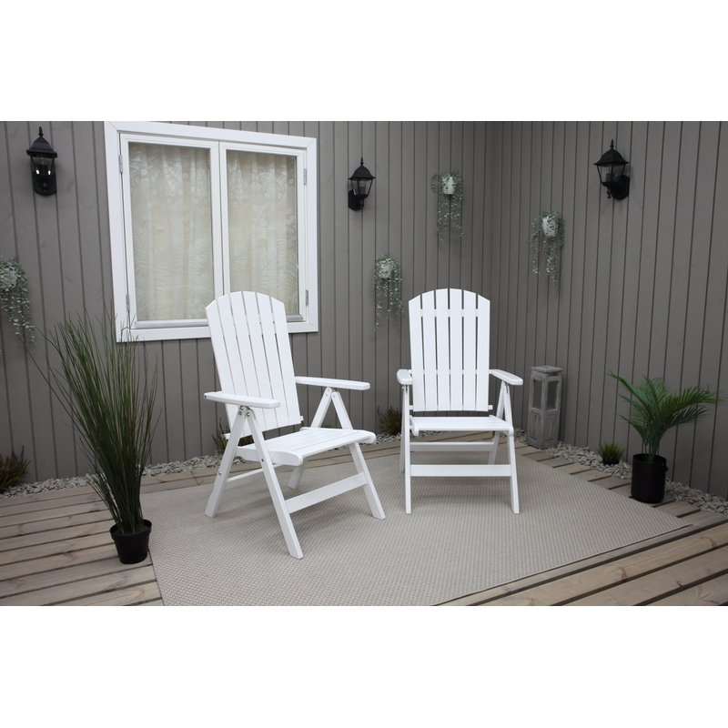 Baltic Garden Utomhusstol Kungshamn Recliner 2-pack  Vit, Furu