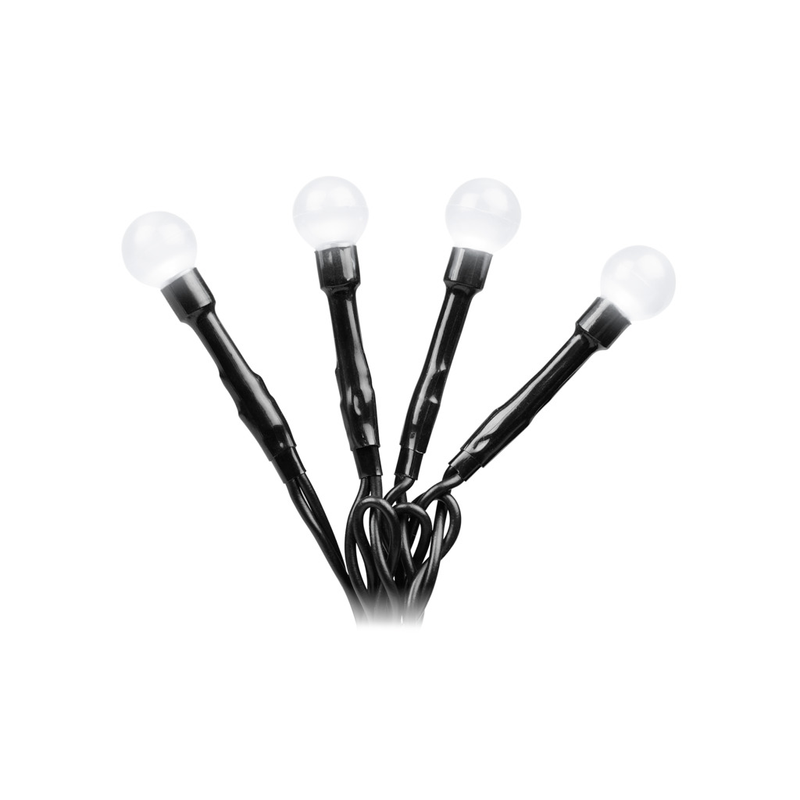 Konstsmide Ljusslinga Ute Mini Cherry Led 24v/ip44 Gnosjö  80 Lampor (6.32m), Vit/svart Kabel
