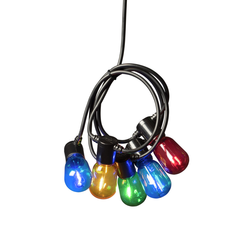 Konstsmide Ljusslinga Ute E14 Ovala Led Svart Kabel 6v/ip44 Gnosjö  Varmvit, 20 Lampor (4.75m)