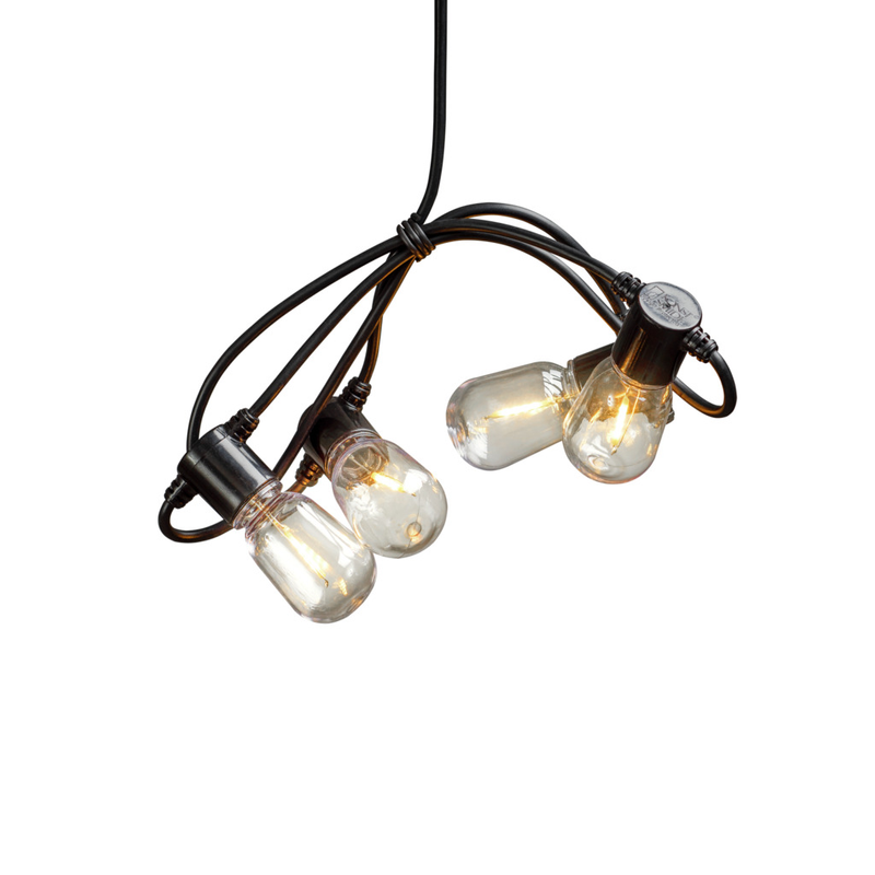 Konstsmide Ljusslinga Ute E14 Ovala Led Svart Kabel 6v/ip44 Gnosjö  40 Lampor (9.75m), Amber