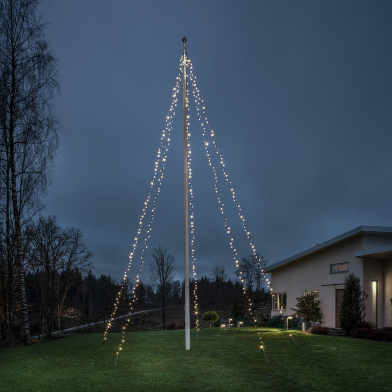 Konstsmide Ljusslinga Ute Flaggstång Led 5x100 Moulded Gnosjö  Varmvit