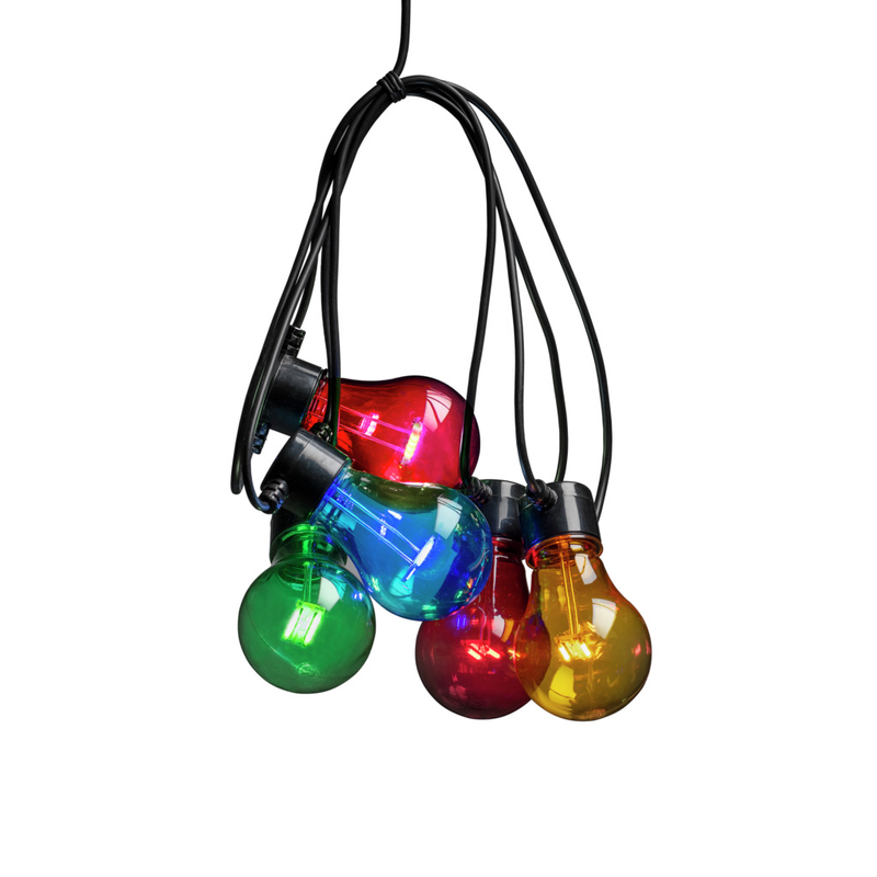 Konstsmide Ljusslinga Ute E27 5 Led Svart Kabel Timer 6h Gnosjö  Färgad