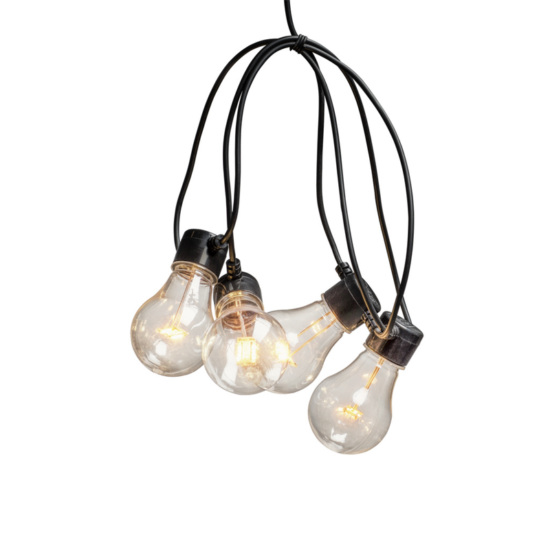 Konstsmide Ljusslinga Ute Tilläggsslinga För 2396, 10 Led Svart Kabel Gnosjö  Amber