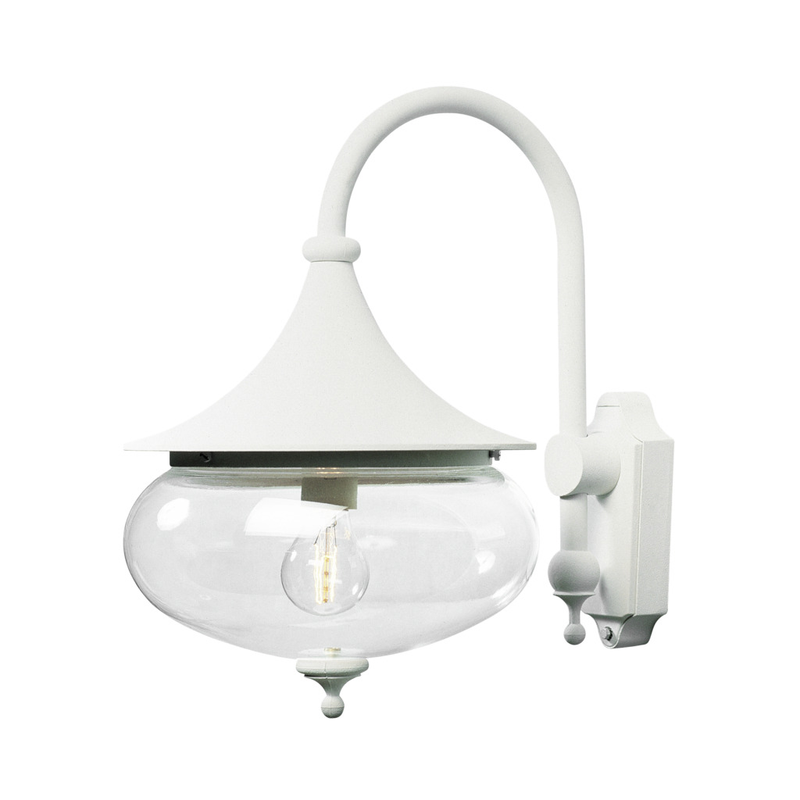 Konstsmide Vägglampa Ute Libra E27 Ner 44.5 Cm Gnosjö  Vit