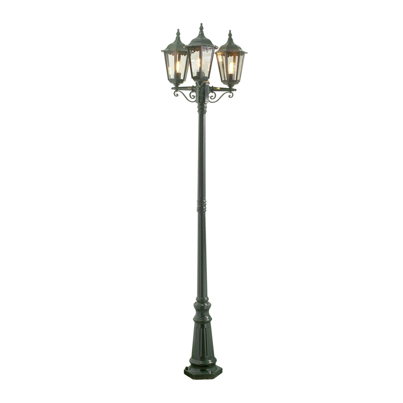 Konstsmide Lyktstolpe Firenze 3-arm E27 2.2m Gnosjö  Grön