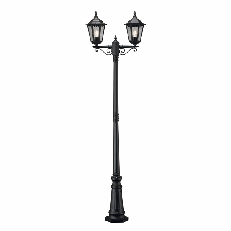 Konstsmide Lyktstolpe Firenze 2-arm E27 2.2m Gnosjö  Mattsvart