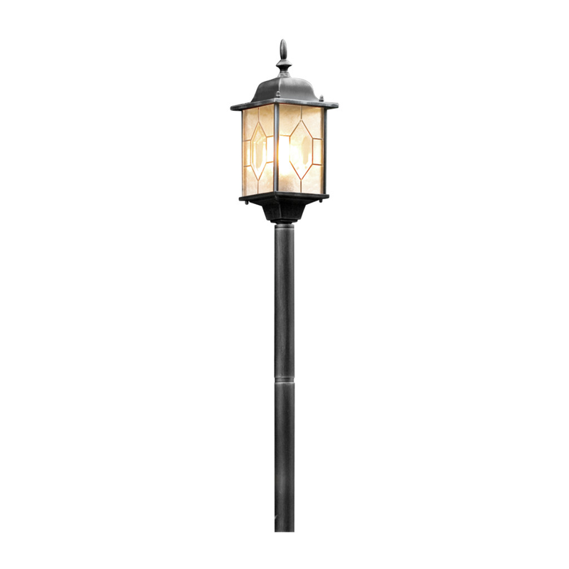 Konstsmide Lyktstolpe Milano E27 1.15m Svart/silver Gnosjö  Ip43, A2e