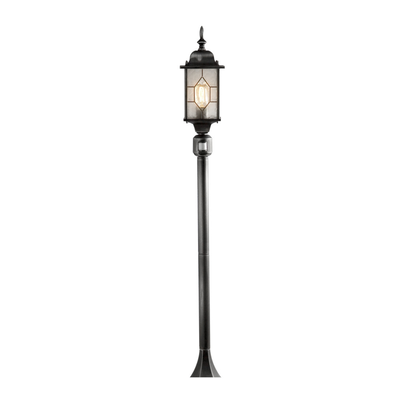 Konstsmide Lyktstolpe Milano E27 1.31m Svart/silver Gnosjö  Max 3x100w, Ip43