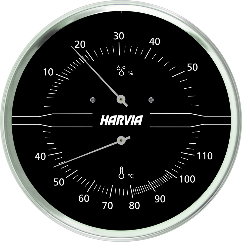 Harvia Kombinerad Bastutermometer Och Hygrometer Svart Harvia Utrustning - Indikatorer, [thermo_hygrometer]