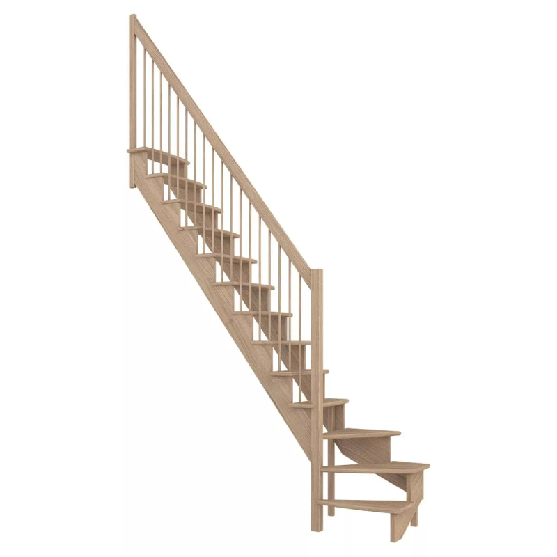 Dolle Trappa Lyon Lackad Ek L-form Lodrätt Träräcke Dolle Nere Vänster, 75 Cm