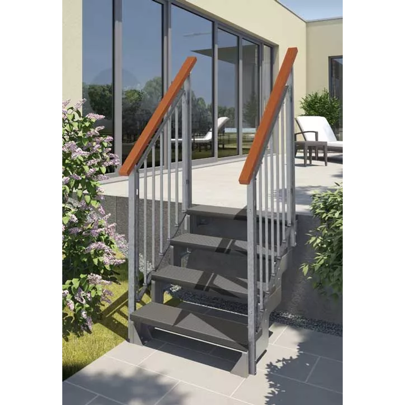 Dolle Utomhustrappa Gardentop Trimax® Räcke Båda Sidor Dolle 11 Steg, Antracit