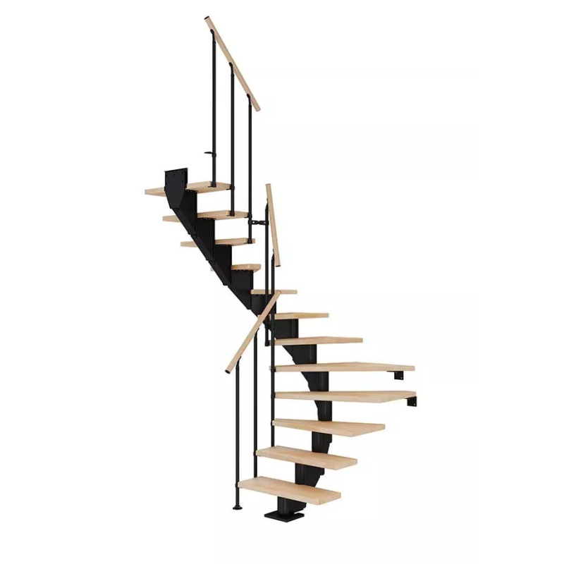 Dolle Trappa Hamburg Classic Ii U-form Dolle Svart, Oljad Bok, 11 Steg, 75 Cm