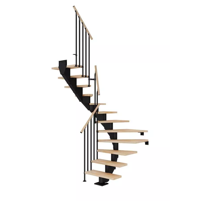Dolle Trappa Hamburg Classic Iii U-form Dolle Svart, Oljad Bok, 12 Steg, 85 Cm