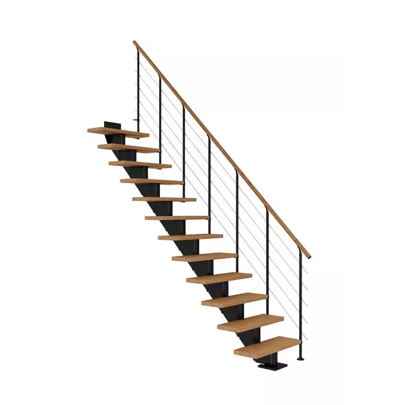 Dolle Trappa Hamburg Style6 Rak Dolle Svart, Oljad Ek, 14 Steg, 85 Cm