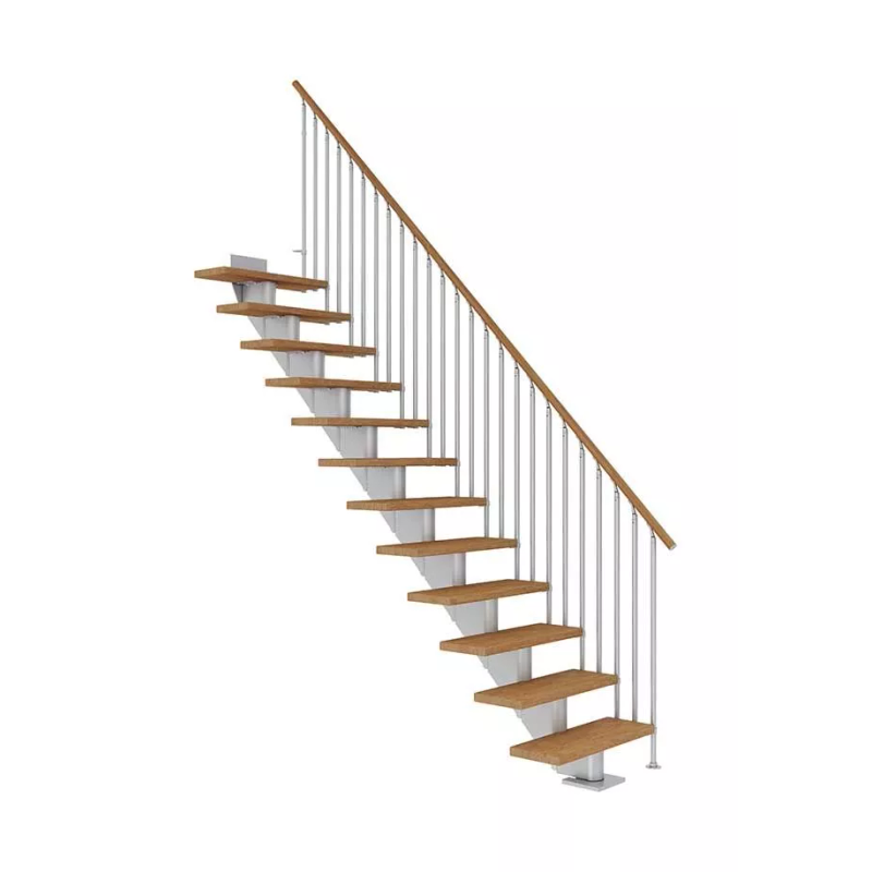 Dolle Trappa Hamburg Classic Iii Rak Dolle 75 Cm, 14 Steg, Oljad Ek, Silvergrå