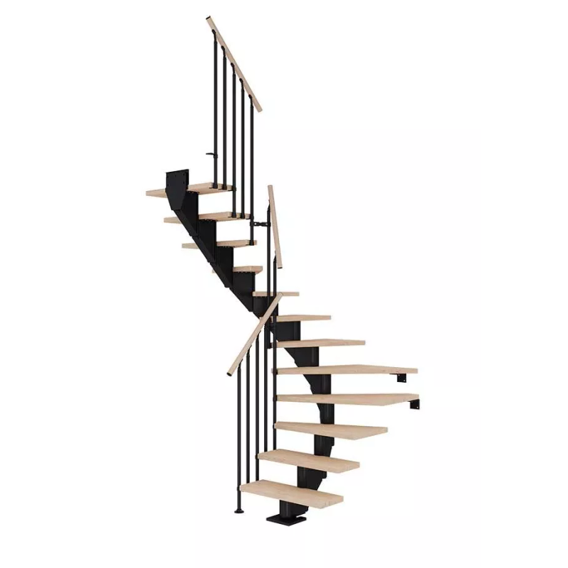 Dolle Trappa Hamburg Classic Iii U-form Dolle Svart, Vitoljad Ek, 11 Steg, 85 Cm