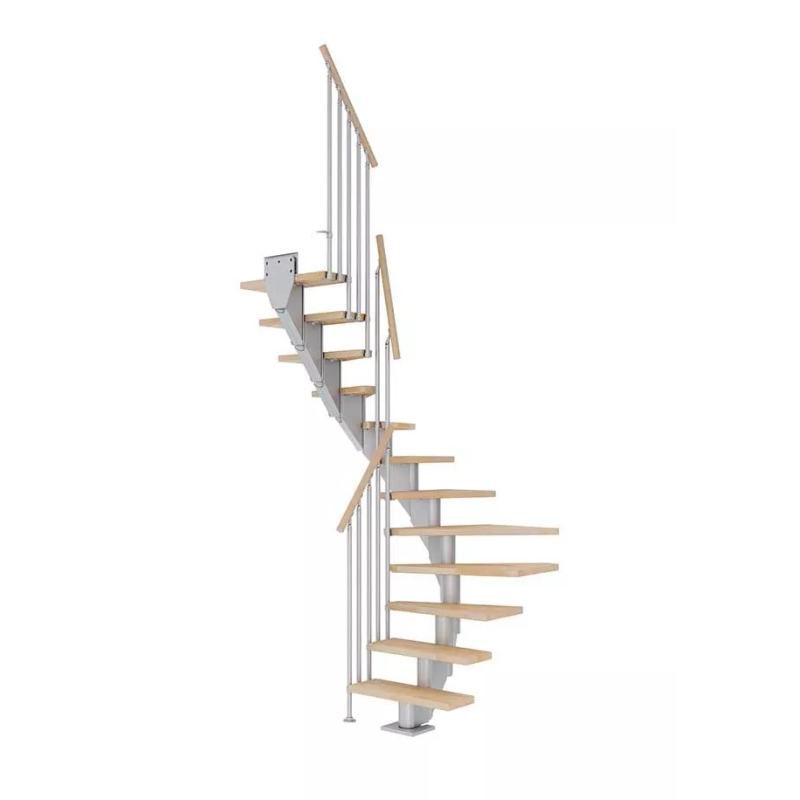 Dolle Trappa Frankfurt Classic Iii U-form Dolle Silvergrå, Oljad Bok, 11 Steg, 75 Cm