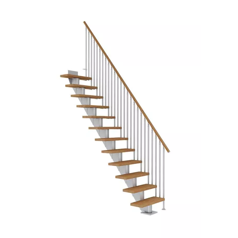 Dolle Trappa Frankfurt Classic Iii Rak Dolle Silvergrå, Oljad Ek, 13 Steg, 75 Cm