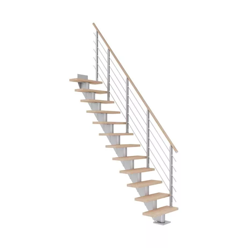 Dolle Trappa Frankfurt Design Rak Dolle Silvergrå, Vitoljad Ek, 11 Steg, 65 Cm