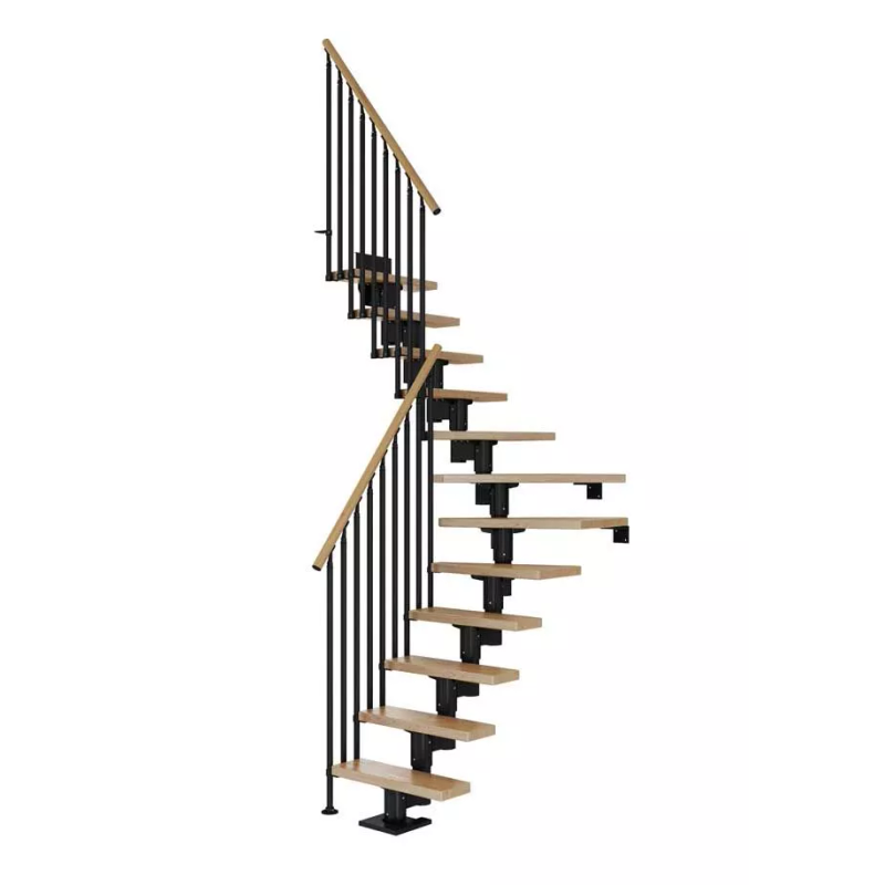 Dolle Trappa Dublin Classic Iii L-form Dolle Svart, Ek, 14 Steg, 61 Cm
