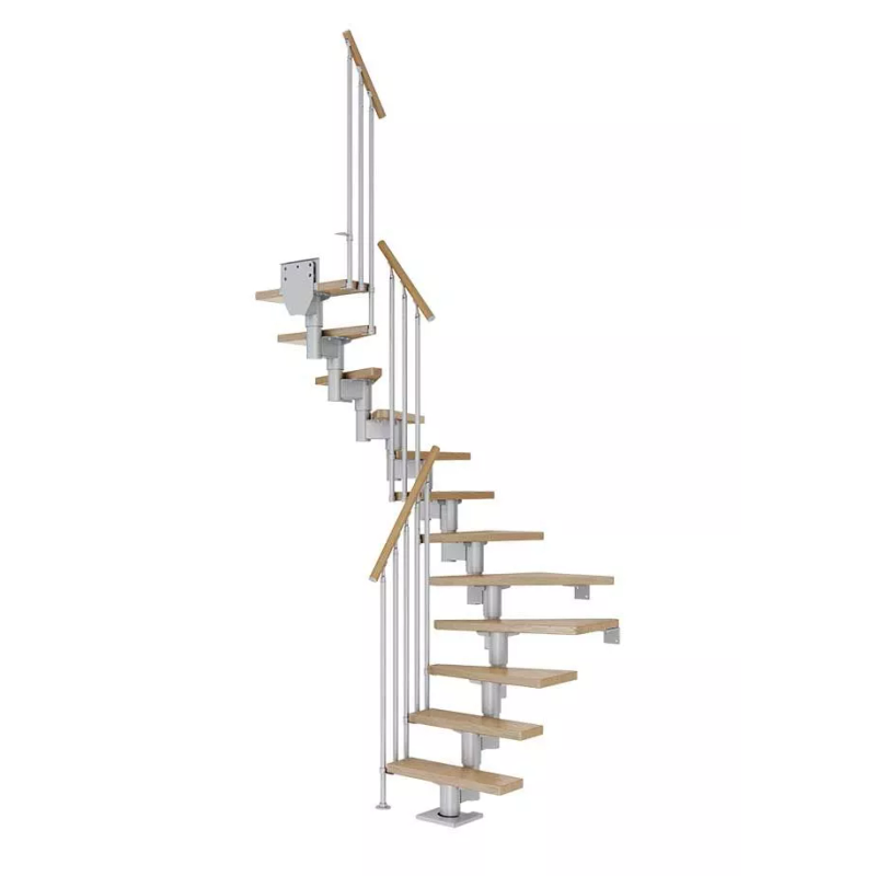 Dolle Trappa Dublin Classic Iii U-form Dolle Silvergrå, Ek, 14 Steg, 71 Cm