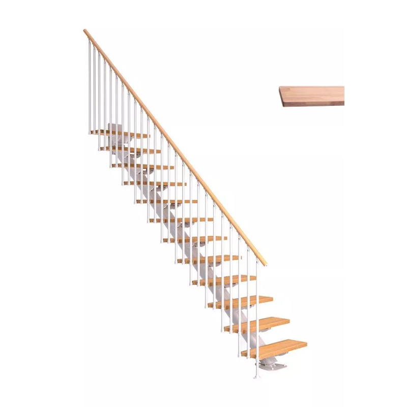 Dolle Trappa Sydney Classic Iii Rak Dolle Vit, Vitoljad Ek, 12 Steg, 75 Cm