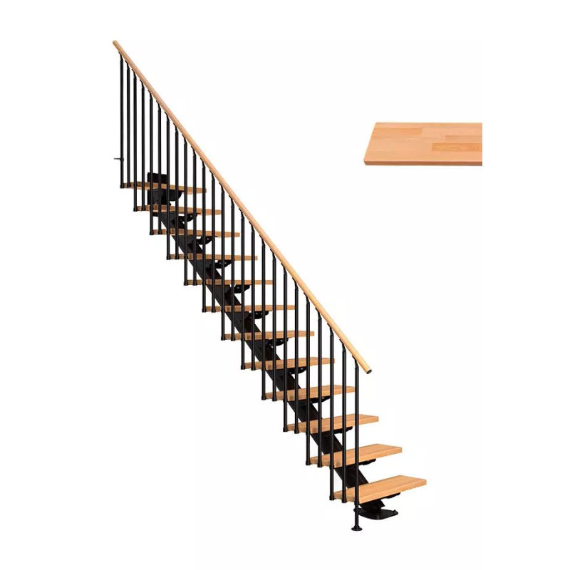 Dolle Trappa Sydney Classic Iii Rak Dolle Svart, Oljad Bok, 12 Steg, 75 Cm